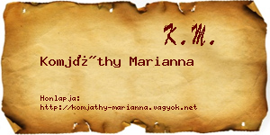 Komjáthy Marianna névjegykártya