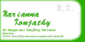 marianna komjathy business card